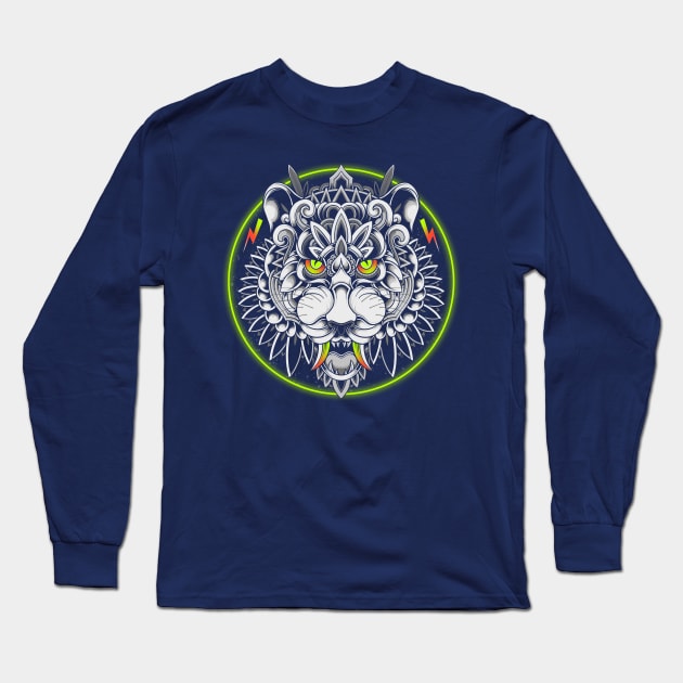 Retrowave Tiger Long Sleeve T-Shirt by GODZILLARGE